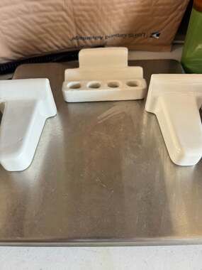 Vintage Porcelain Wall Mount Bathroom Toothbrush and Tp  Holder Set